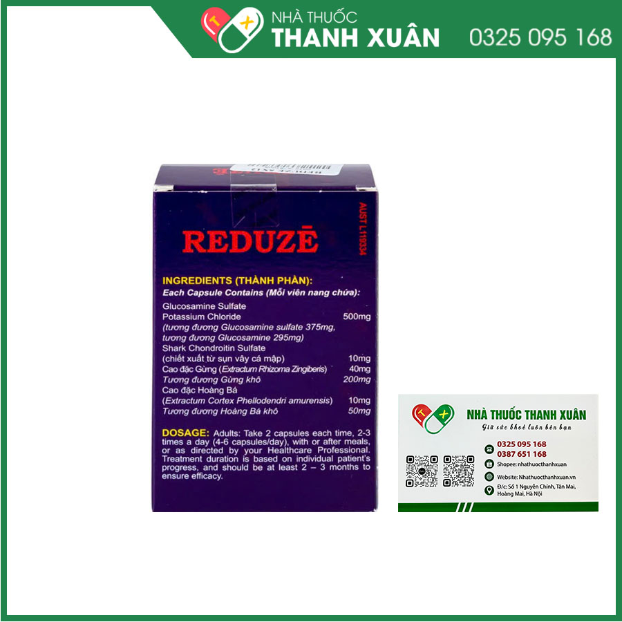 Reduze điều trị giảm triệu chứng trong các trường hợp bị viêm khớp gối nhẹ và trung bình